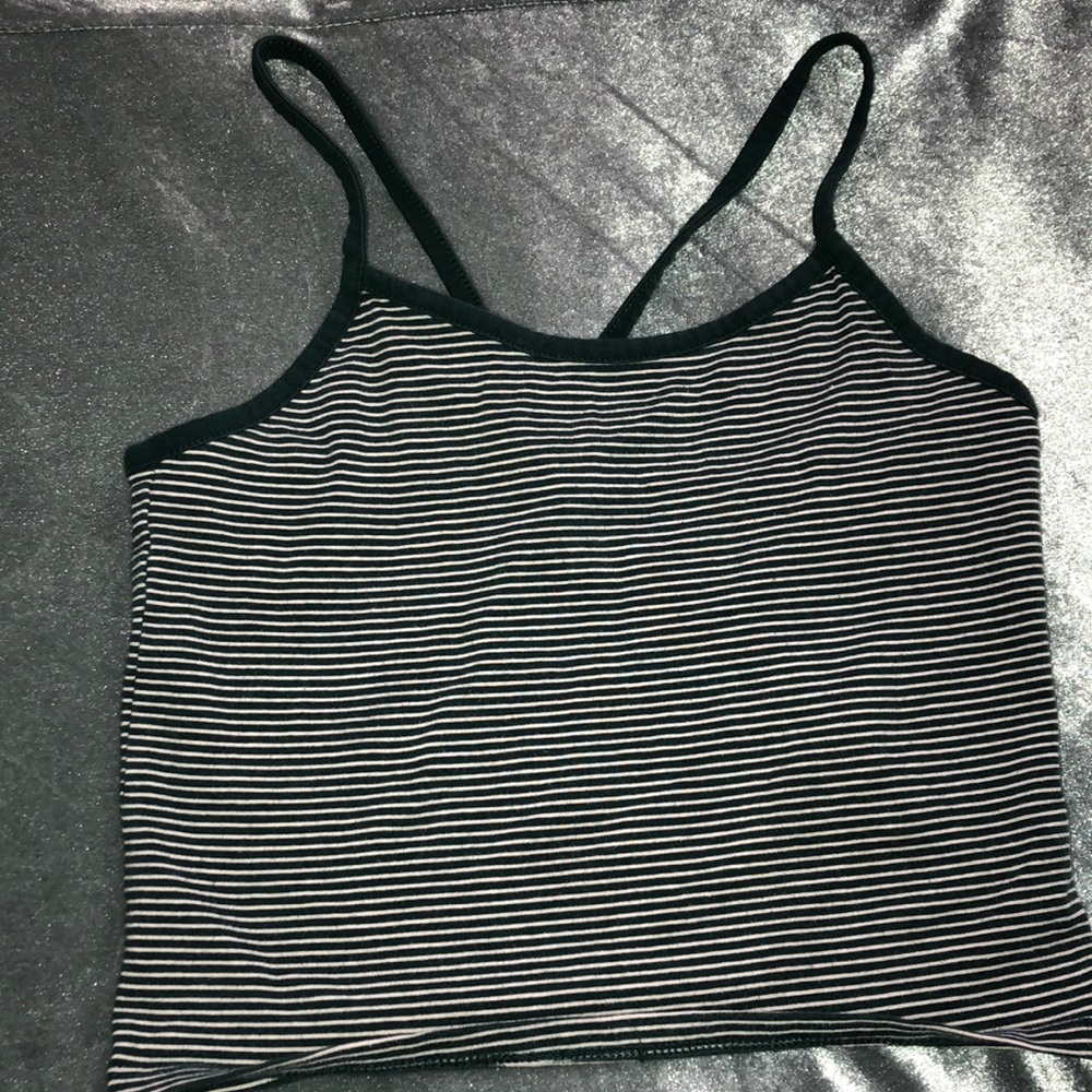 Striped green crop top